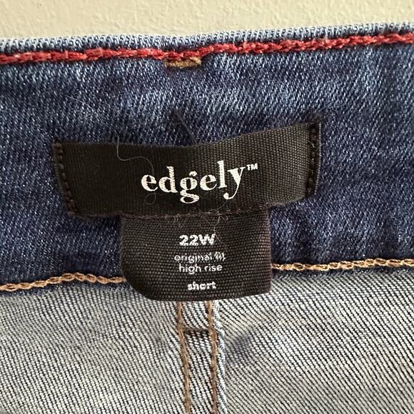 Edgely Women's Plus Size Denim Shorts 22W Distressed Stretch Casual Jean Shorts - Picture 3 of 8